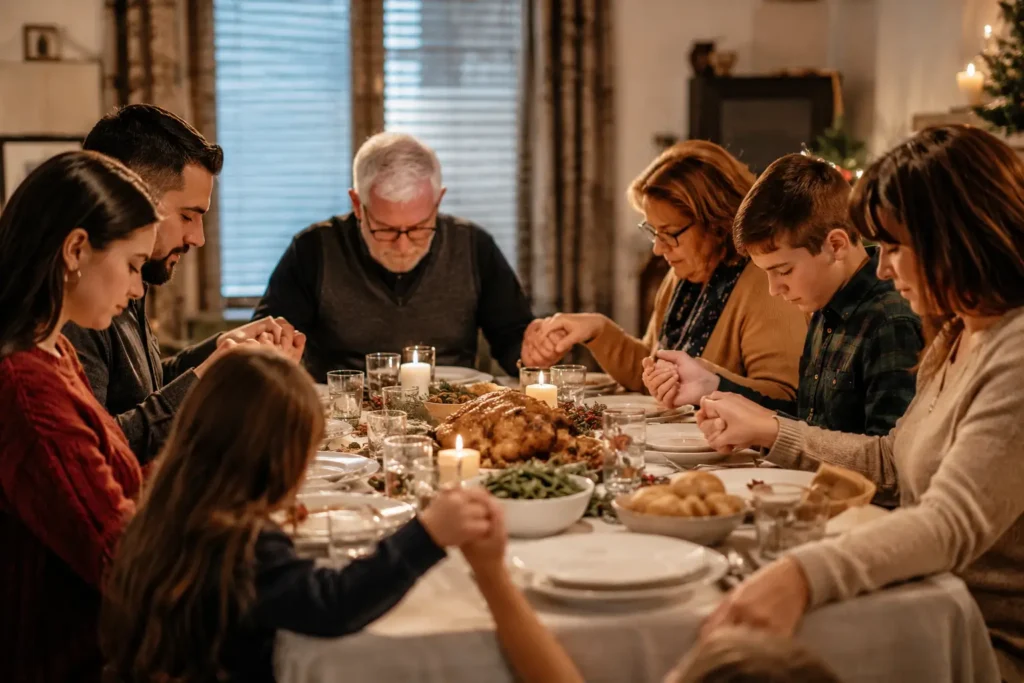 family prayer for today with hands joined
