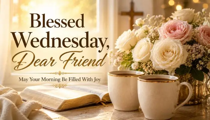 blessed-wednesday-morning-message-for-a-friend-with-flowers-and-coffee